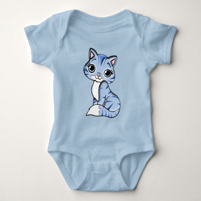 Body Para Bebê macacão de bebê kitty azul Cuddles (Frente)