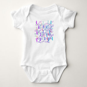 Body Para Bebê Macacão de Bebê "L" Confete de Letras