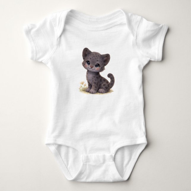 BODY PARA BEBÊ MACACÃO DE BEBÊ PEQUENA PANTERA (Frente)