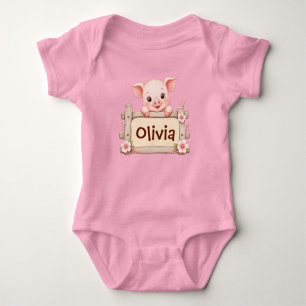 Body Para Bebê Macacão de Bebê Personalizado Porquinho Fofinho