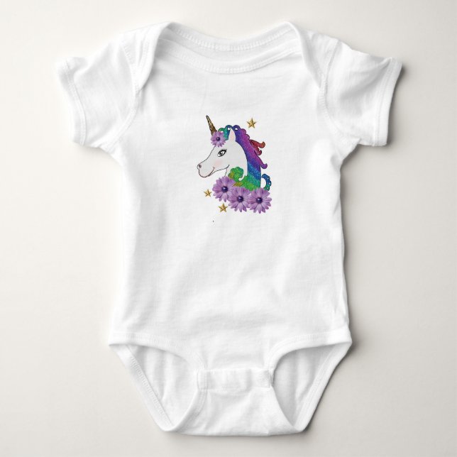 Body Para Bebê Macacão de Bebê Unicórnio (Frente)