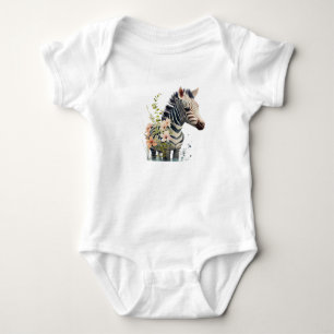 Body Para Bebê Macacão de Bebê Zebra Fofa Animal de Safari