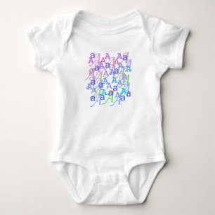 Body Para Bebê Macacão de Confetes de Letra "A" para Bebê