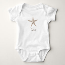 Body Para Bebê MACACÃO DE ESTRELAS DO MAR EM Aquarela PERSONALIZA