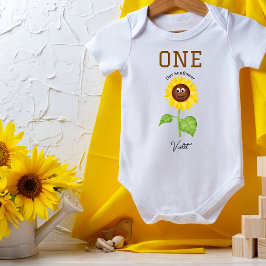 Body Para Bebê Macacão de Girassol para Crianças de 1 Ano de Idad