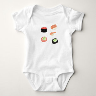 Body Para Bebê Macacão de Sushi de Pepino de Aquarela