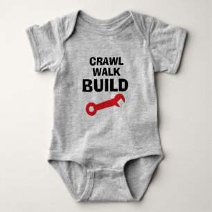 Body Para Bebê Macacão engraçado Crawl Walk Build para menino