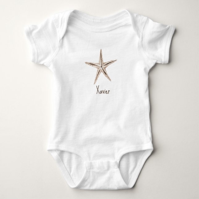 BODY PARA BEBÊ MACACÃO PERSONALIZADO COM ACRÉSCIMO DE ESTRELA DO  (Frente)
