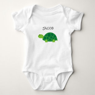 Body Para Bebê Macacão personalizado de tartaruga verde fofo para