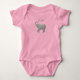 Body Para Bebê Macacão Rosa de Elefante Bebê