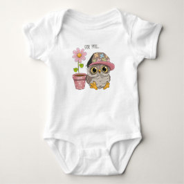 Body Para Bebê Macacãozinho de Bebê Coruja Fofa com Flor - Floral