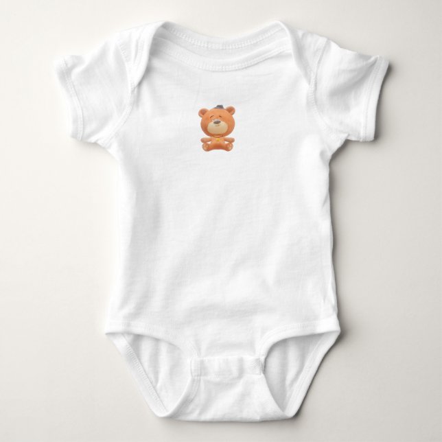 Body Para Bebê Macacãozinho de Ursozinho Fofo (Frente)