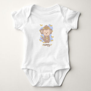 Body Para Bebê Macaco-bebê bonito com T-Shirt banana