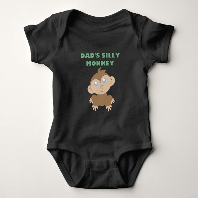 Body Para Bebê Macaco bobo - Fita de Porte para Bebê Jersey (Frente)