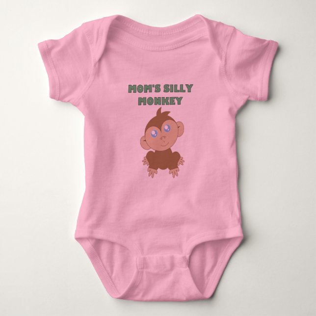 Body Para Bebê Macaco bobo - Fita de Porte para Bebê Jersey (Frente)