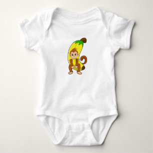 Body Para Bebê Macaco com Banana