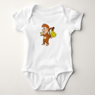 Body Para Bebê Macaco com Bananas