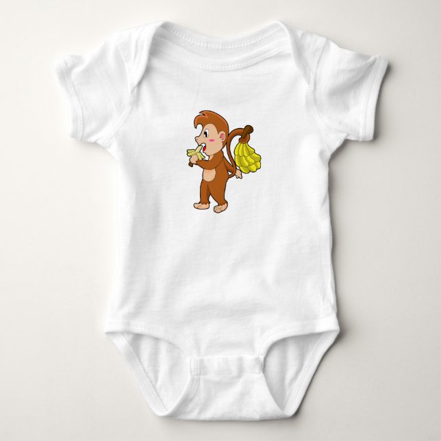 Body Para Bebê Macaco com Bananas (Frente)