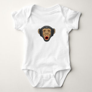 Body Para Bebê Macaco com boca beijada