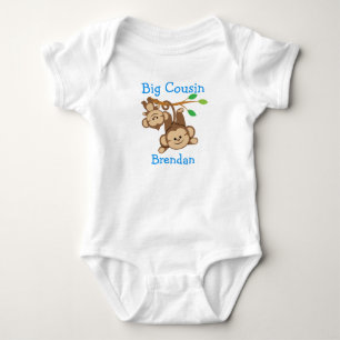 Body Para Bebê Macacos-Menino Personalizados Primo Grande