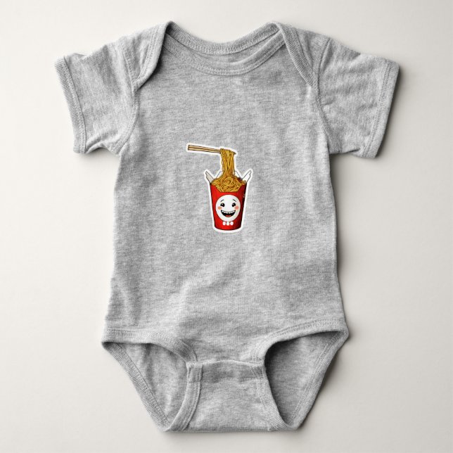 Body Para Bebê macarrão sorridente (Frente)