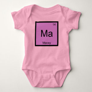 Body Para Bebê Macey Nome Química Elemento Tabela Periódica