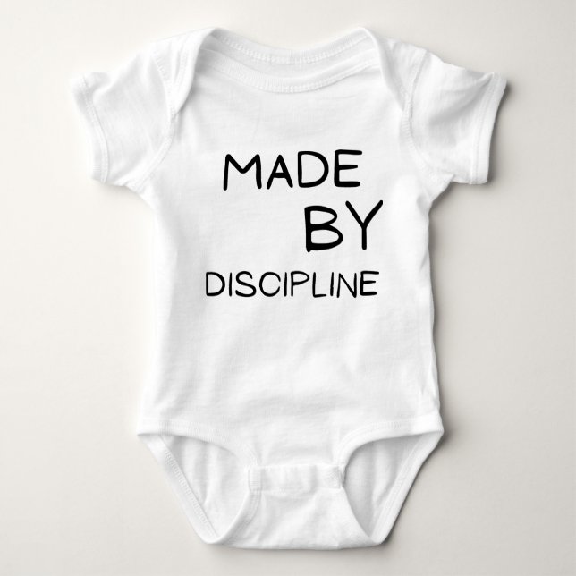 Body Para Bebê Made by Discipline Motivational Text DesignT-Shirt (Frente)