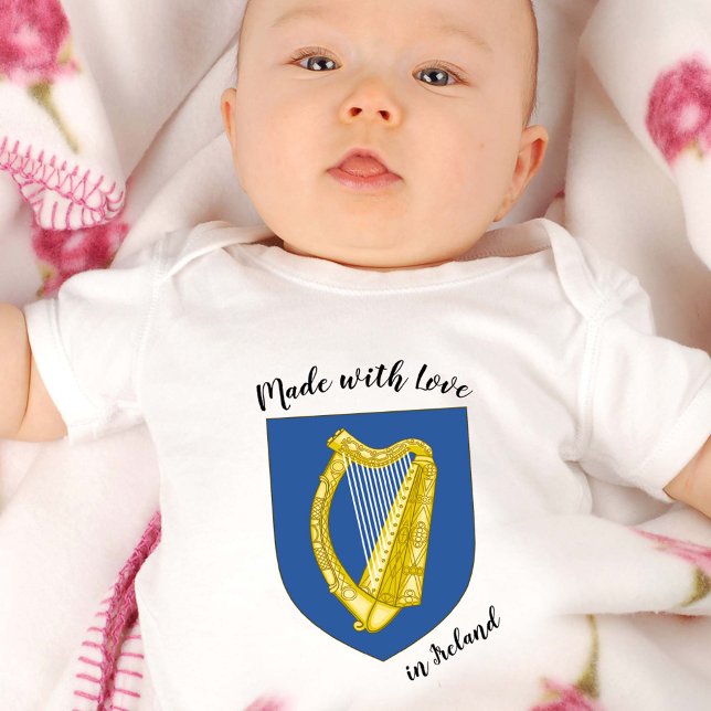 Body Para Bebê Made with Love in Ireland / Irish flag (Criador carregado)