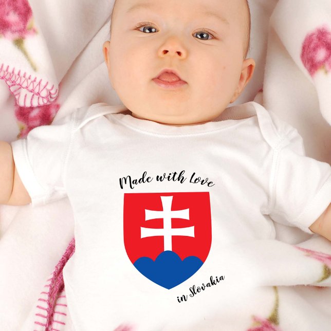 Body Para Bebê Made with Love in Slovakia / Slovakia flag (Criador carregado)