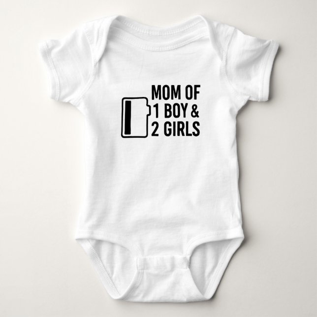Body Para Bebê Mãe de 1 Menino e 2 Meninas  (Frente)
