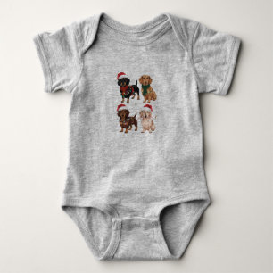 Body Para Bebê Mãe de cachorro Dachshund amante do Natal presente