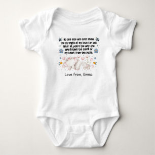 Body Para Bebê Mãe de elefante personalizada, amor pelo nome per