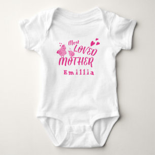 Body Para Bebê Mãe Mais Amada Nome Personalizado Fofo
