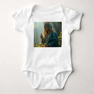 Body Para Bebê Mãe Maria Rainha do Céu Bebê Jumper