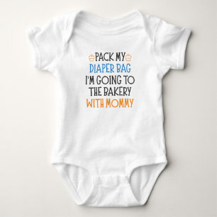 Body Para Bebê Mãe Padeira Divertida Frase de Bebê de Padeiro