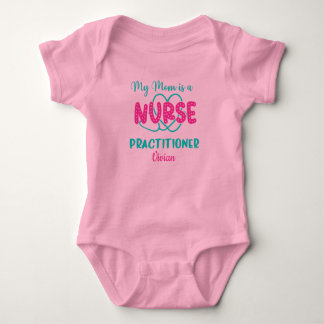 Body Para Bebê Mãe personalizada é enfermeira.