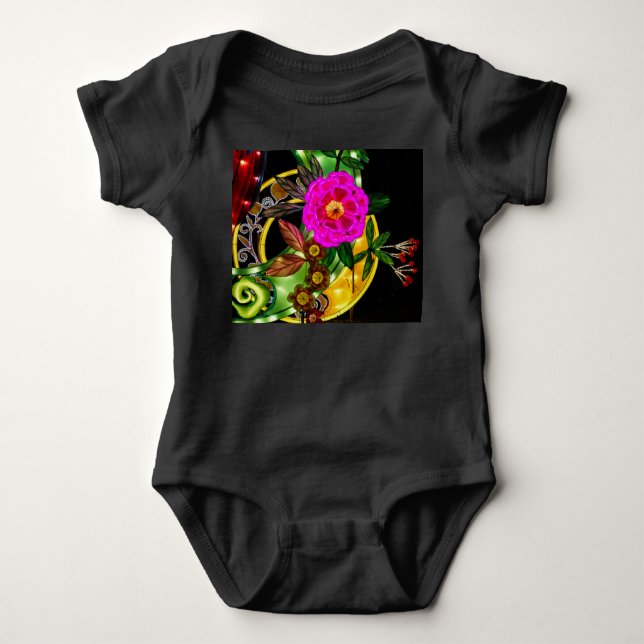 Body Para Bebê Magenta e Dourado Encantadores  (Frente)