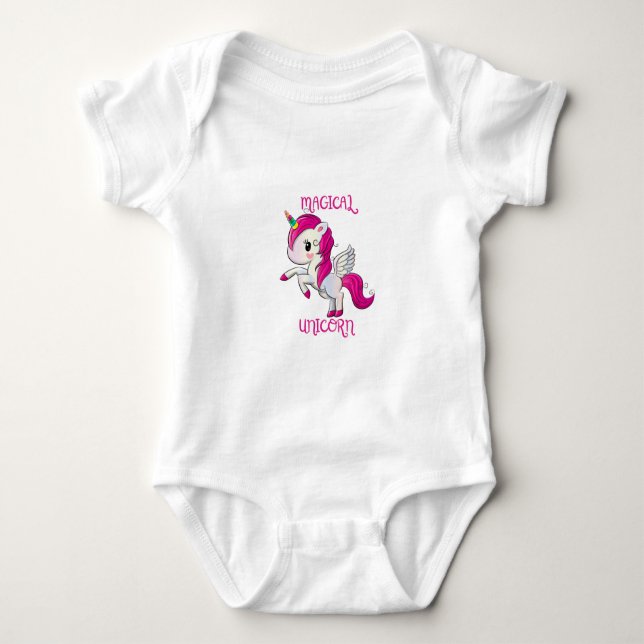 Body Para Bebê Magic Unicorn Lover Fan Club (Frente)