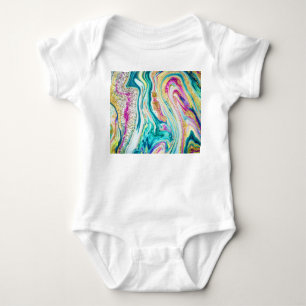 Body Para Bebê Mágica: Design de pintura metálica.