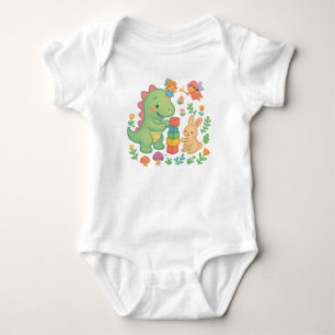 Body Para Bebê Magical Dino & Bunny - Fada Farejeira Bonita Amigo
