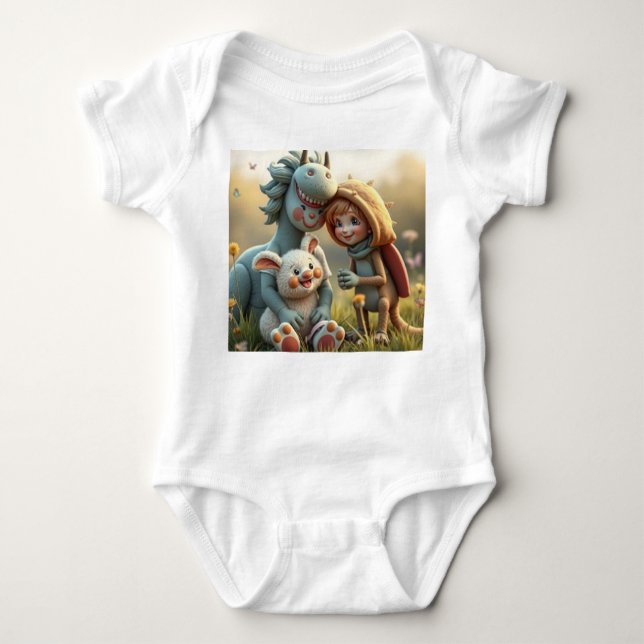 Body Para Bebê „Magische Freunde im Blütenland“ (Frente)