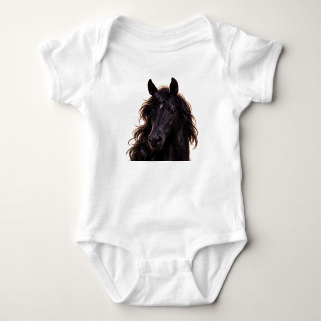 Body Para Bebê Magnificent Black Stallion  (Frente)