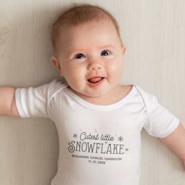 Body Para Bebê Mais doce floco de neve bebê no primeiro natal (Criador carregado)