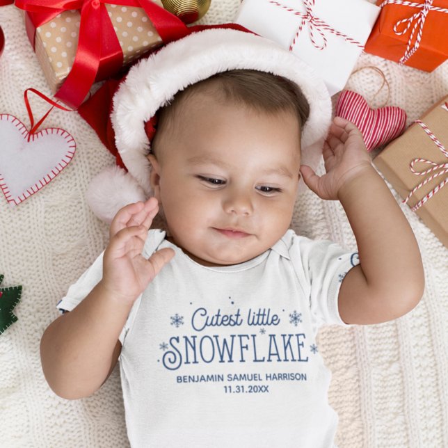 Body Para Bebê Mais doce floco de neve bebê no primeiro natal (Criador carregado)