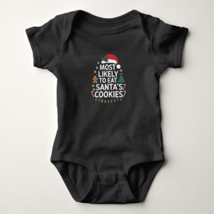 Body Para Bebê Mais Propenso a Comer os Biscoitos do Papai Noel F