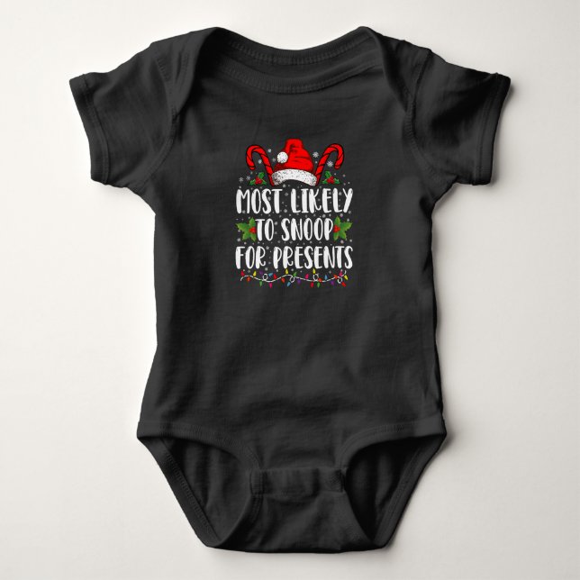 Body Para Bebê Mais Propenso a Espionar Presentes de Natal da Fam (Frente)