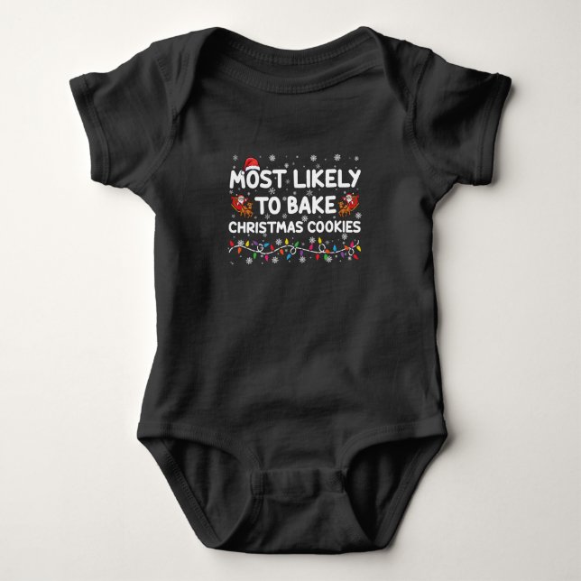Body Para Bebê Mais Propenso a Fazer Biscoitos de Natal Padeiro d (Frente)