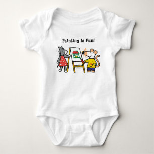 Body Para Bebê Maisy e pintura Dotty no pré-escolar