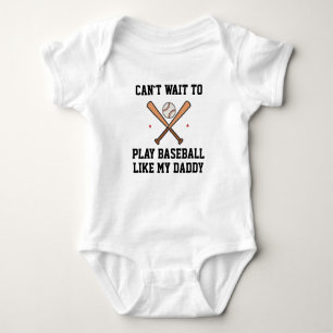 Body Para Bebê Mal Não Vê a Hora de Jogar Beisebol Como o Papai