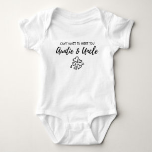 Body Para Bebê Mal posso esperar para conhecê-la, tia e tio Engr